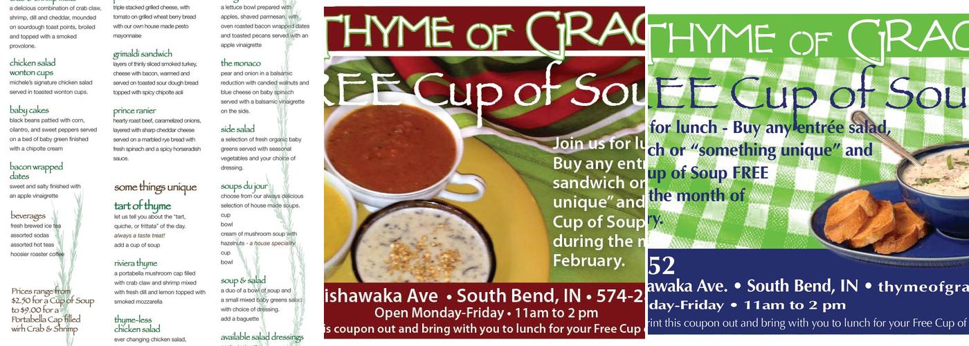 Thyme of Grace Menu