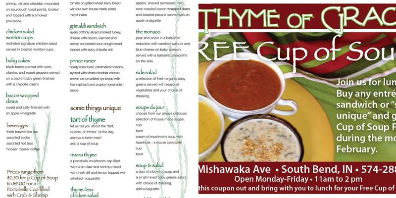 Thyme of Grace Menu
