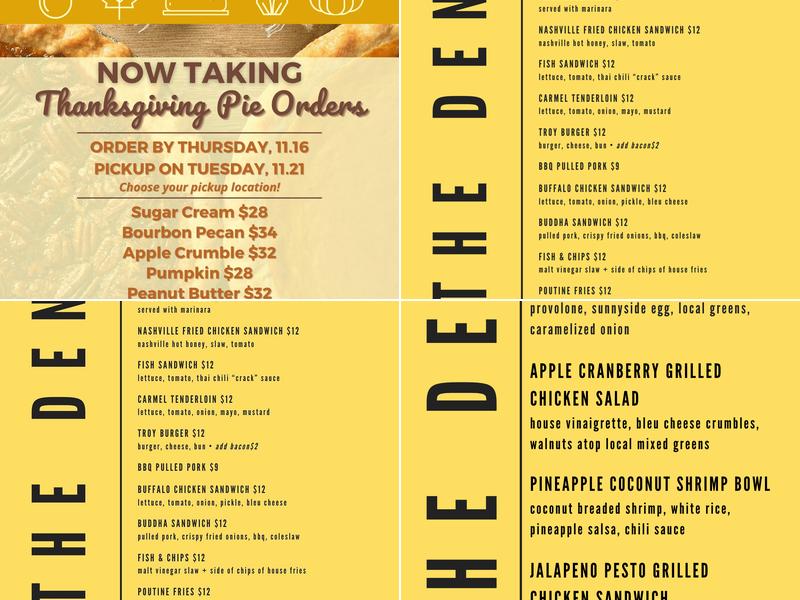 The Den by FoxGardin Menu