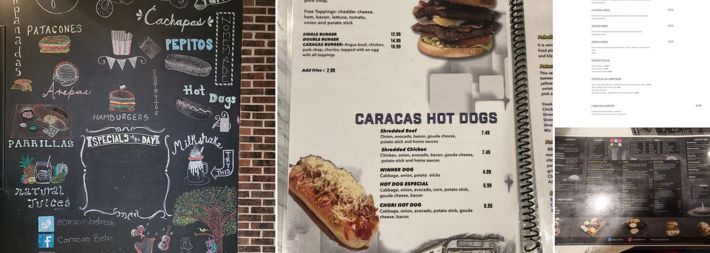 Caracas Bistro Menu