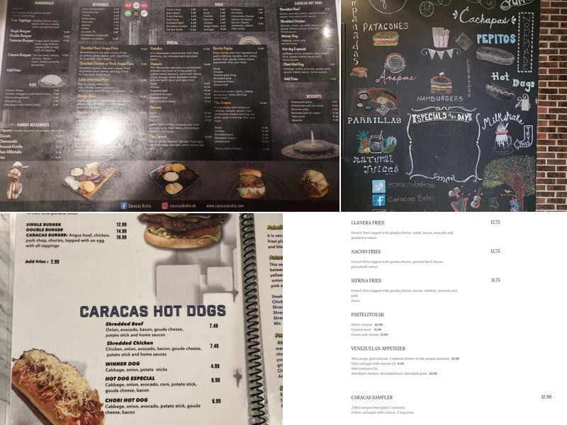 Caracas Bistro Menu