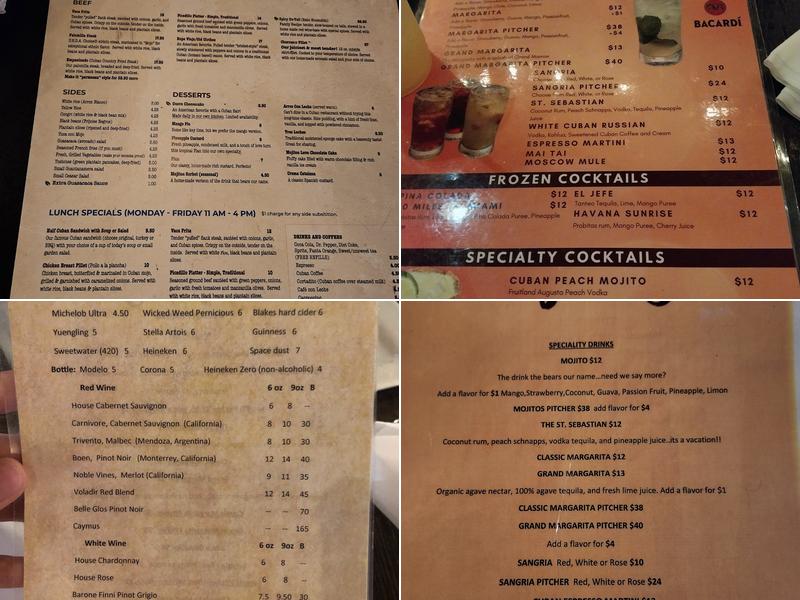 Mojitos Menu