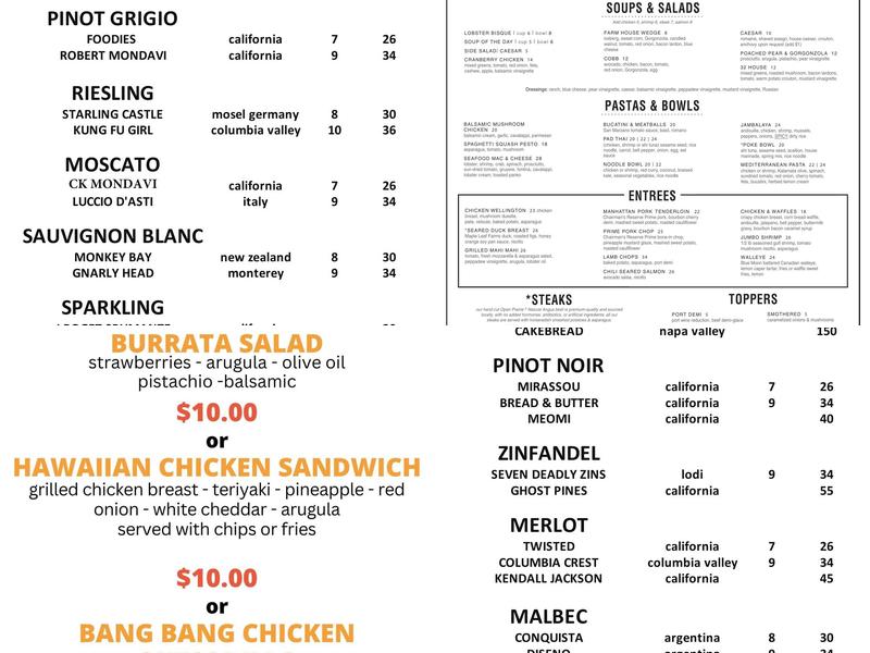 Table 32 Menu