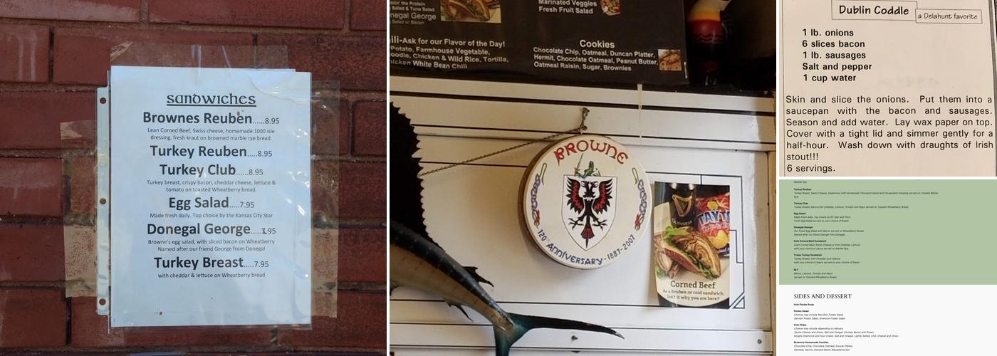 Browne's Irish Marketplace Menu