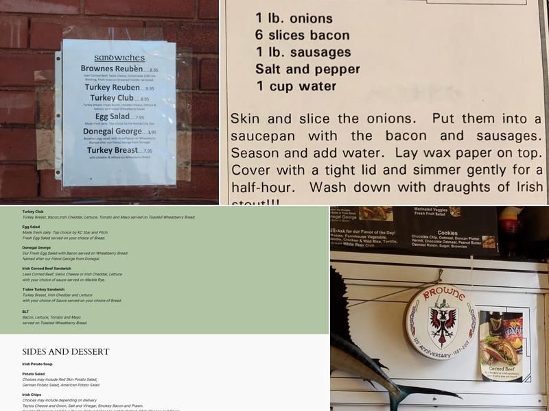 Browne's Irish Marketplace Menu