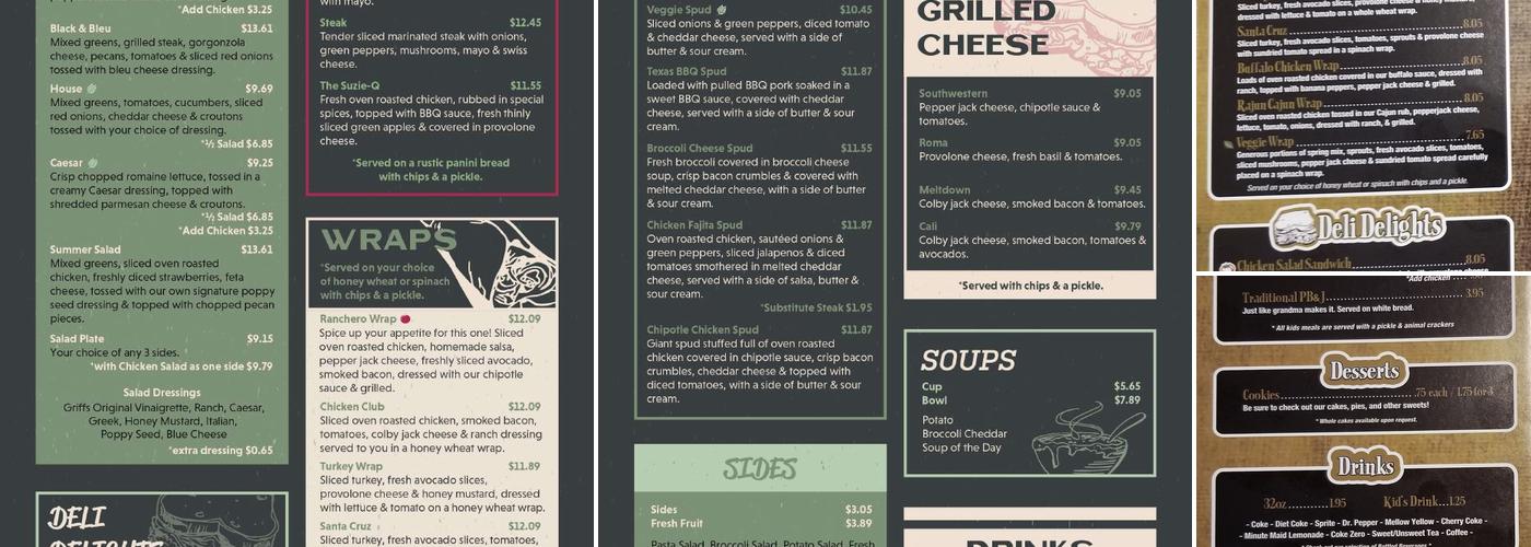 Griffs Deli Menu