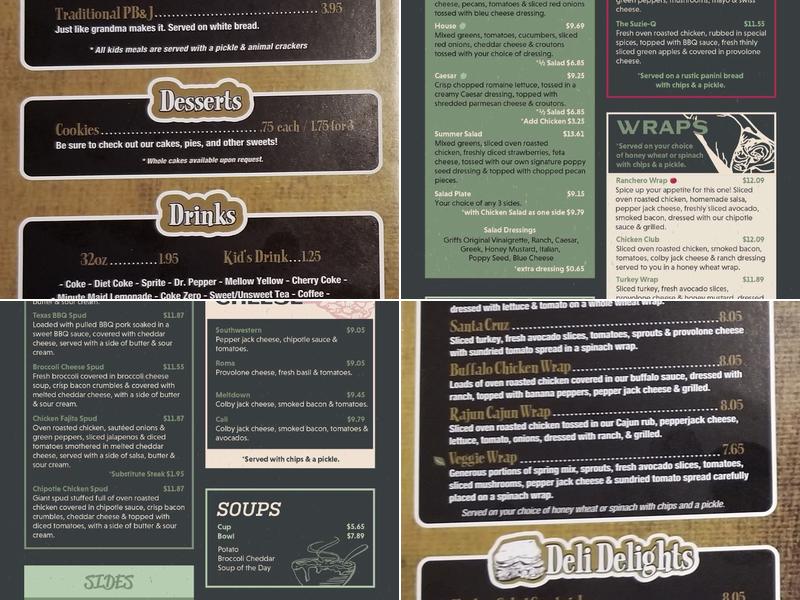 Griffs Deli Menu