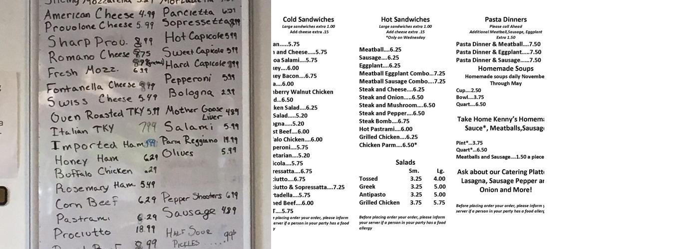 Belsito's Deli Menu