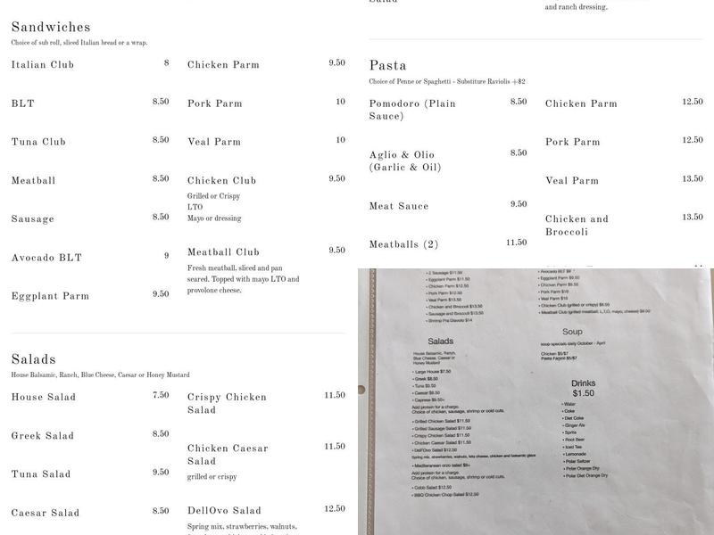 Dell'Ovo's Kitchen Menu