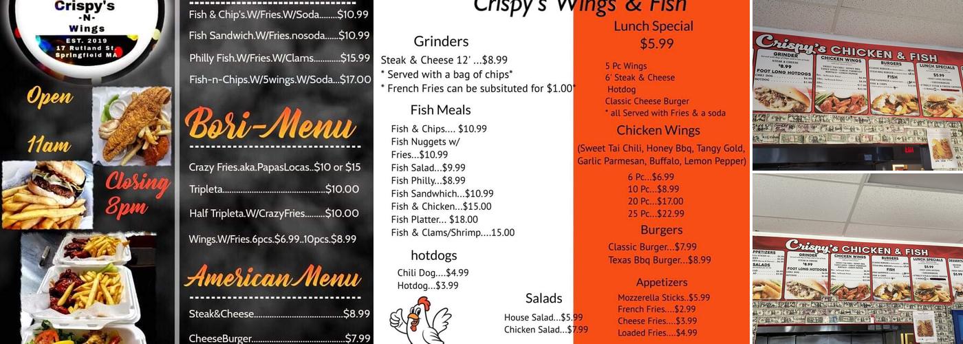 Crispy Wings and More Menu