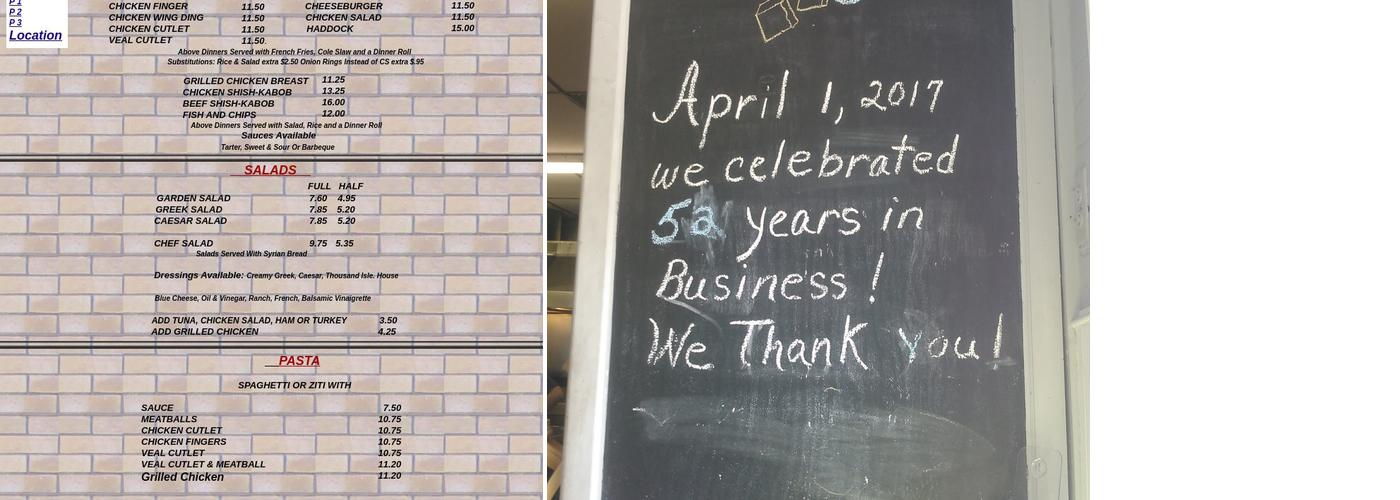 George's Delicatessen Menu