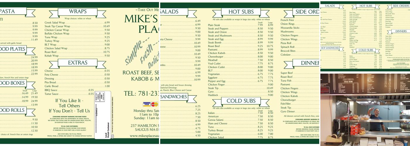 MIKE'S PLACE Menu
