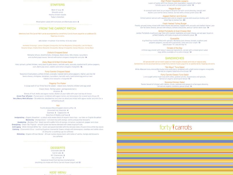 Forty Carrots Menu