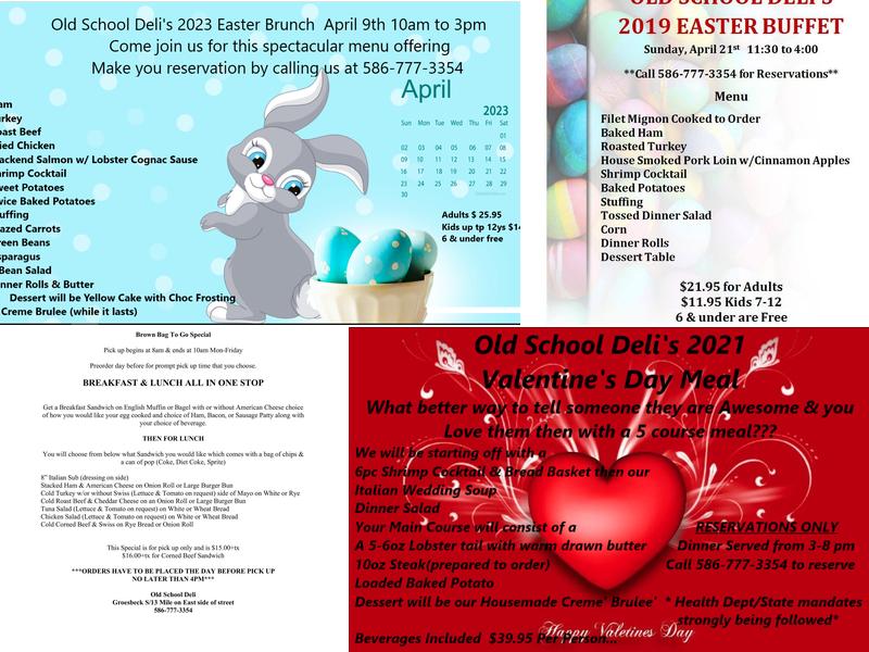 Old School Deli Menu