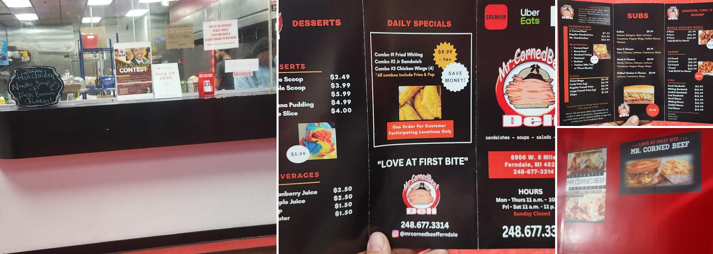 Mr. Corned Beef Menu