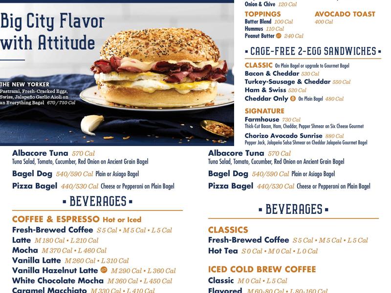 Noah's NY Bagels Menu