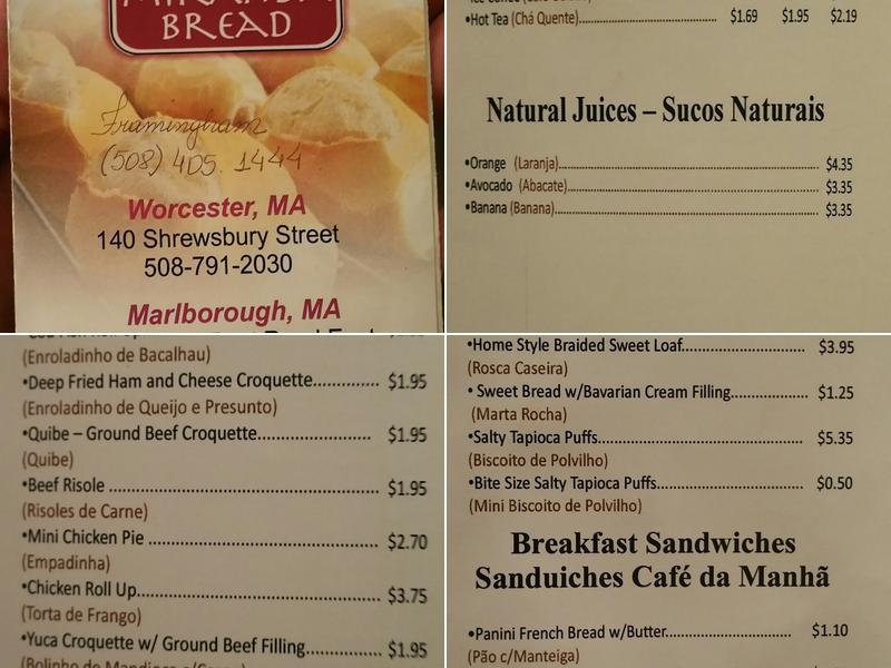 Miranda Bread Menu