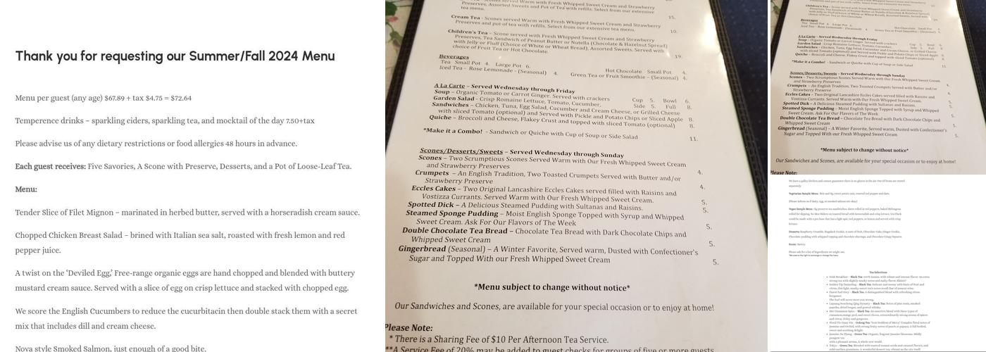 The Tea Leaf Menu