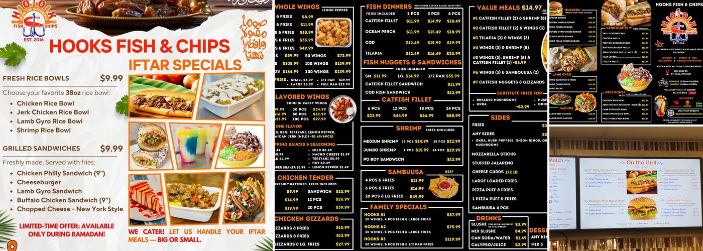 Hooks Fish And Chips Menu