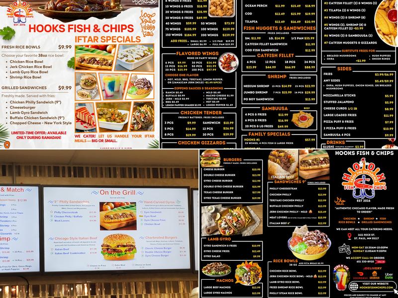 Hooks Fish And Chips Menu