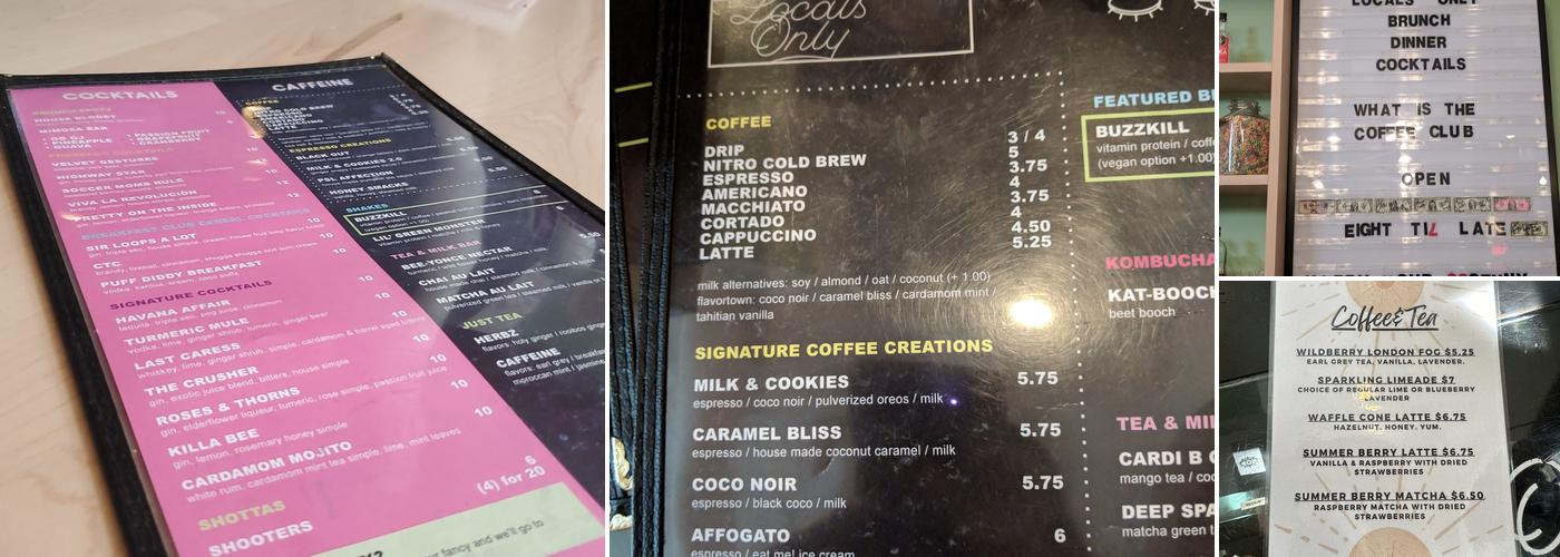 Locals Only Menu