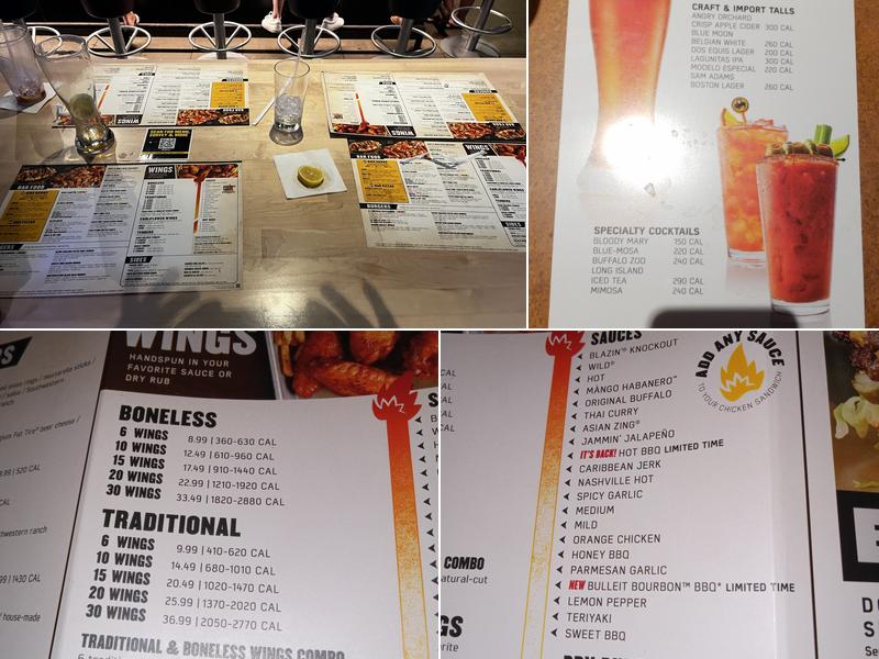 Buffalo Wild Wings Menu
