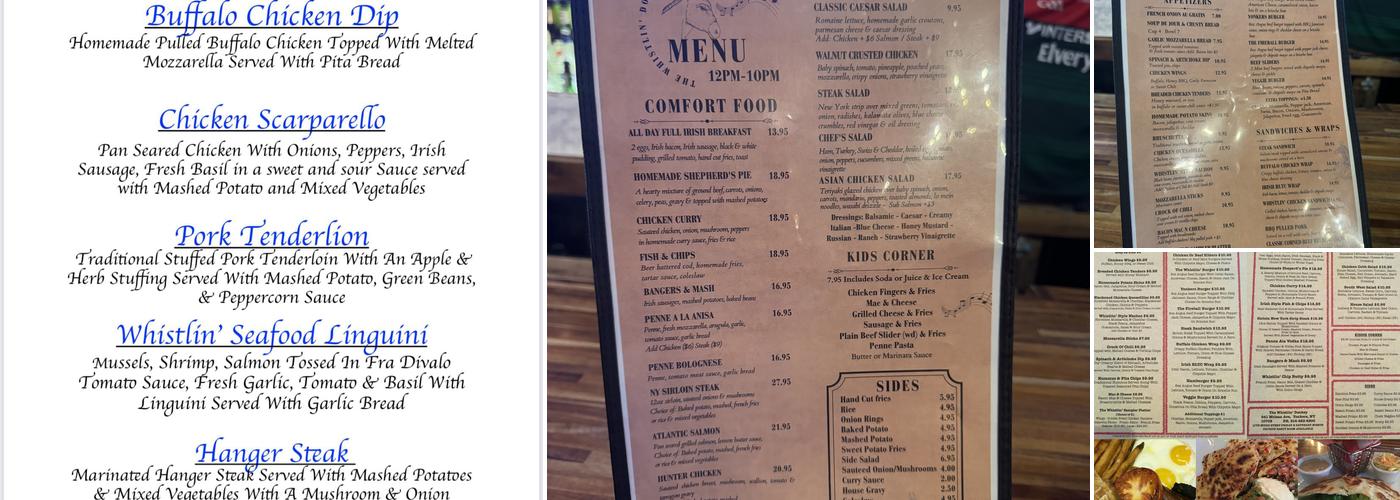 The Whistlin' Donkey Menu