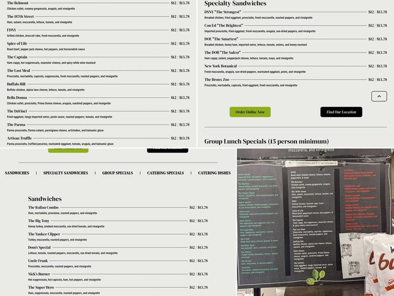 Joe's Italian Deli Menu