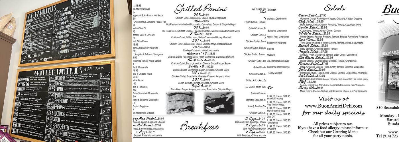 Buon Amici Deli Menu
