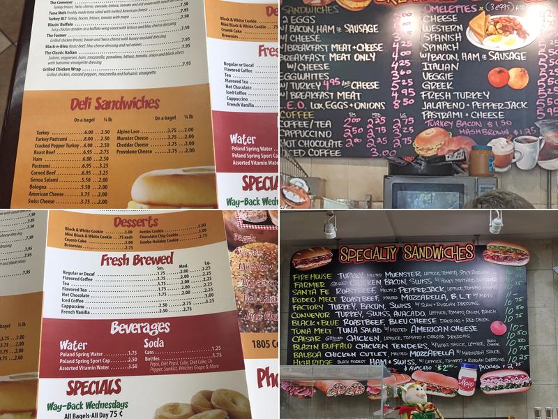 Highridge Bagel Factory Menu