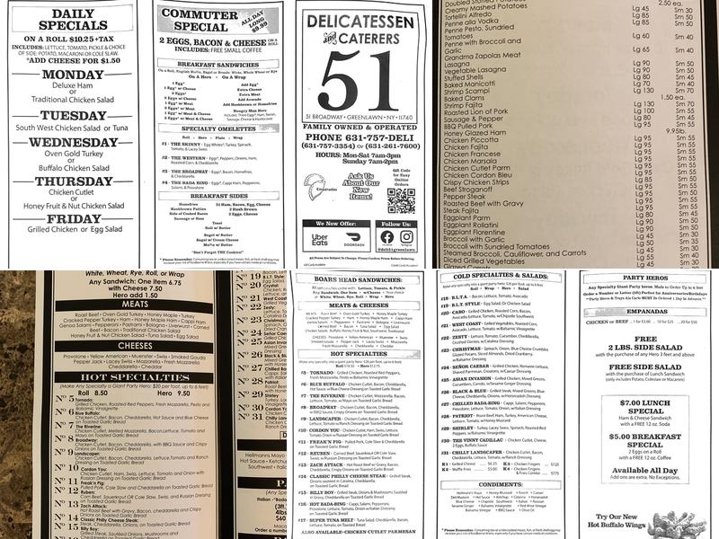 Deli 51 Menu