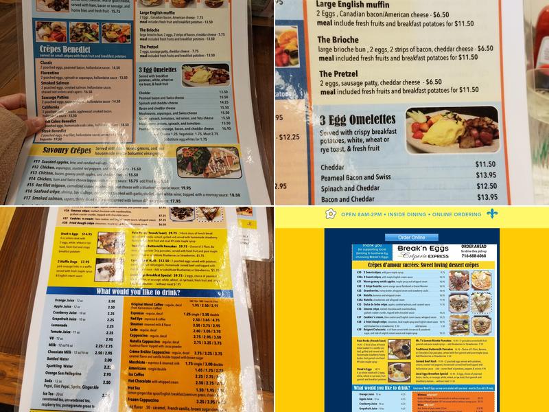 Break'n Eggs Express Menu