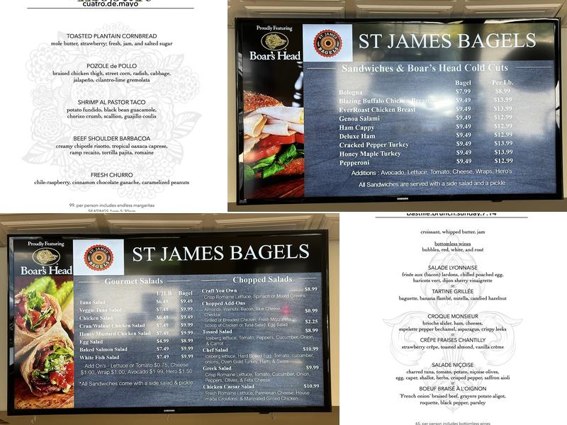 St James Bagels Menu