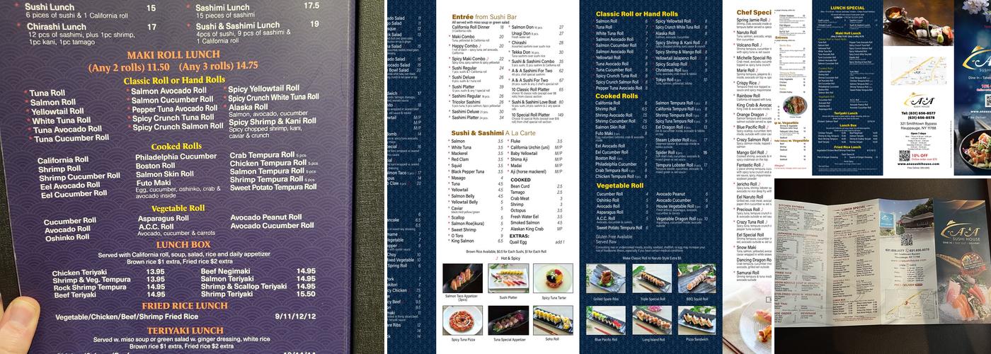 A & A Sushi House Menu