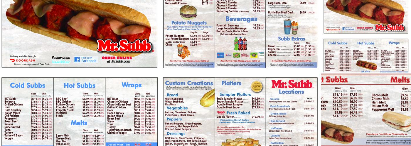 Mr. Subb - Albany Shaker Menu