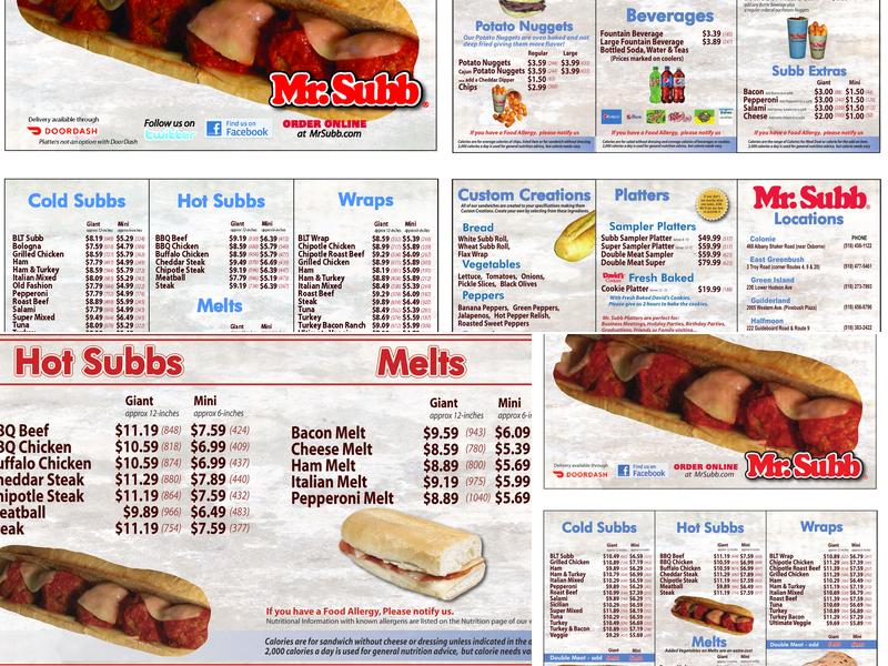 Mr. Subb - Albany Shaker Menu