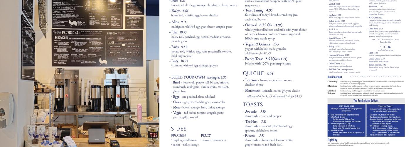 Village Bakery & Cafe, Webster NY Menu