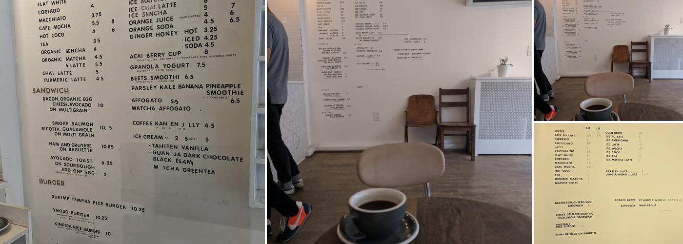 Cafe Cotton Bean Menu