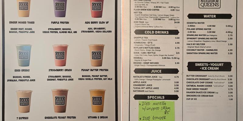 Good Neighbor Queens Menu