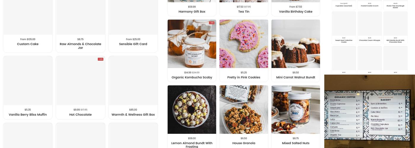 Sensible Edibles Bakery Menu