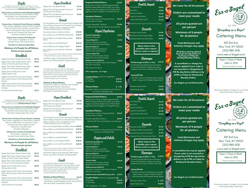 Ess-a-Bagel Menu