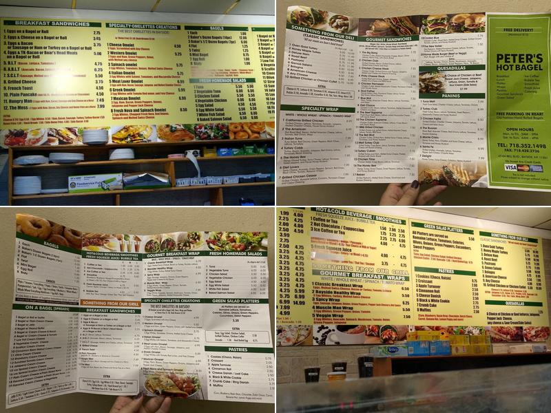 Peter's Hot Bagels Menu