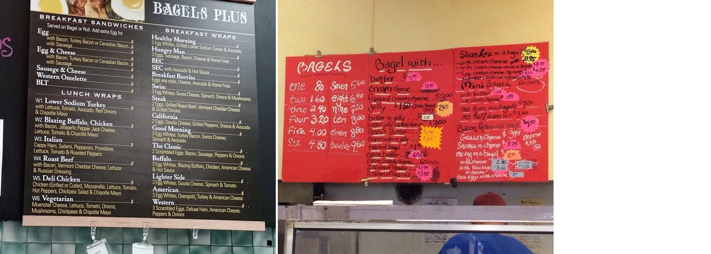 Bagels Plus Menu