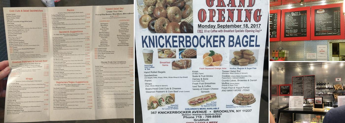 Knickerbocker Bagel Menu