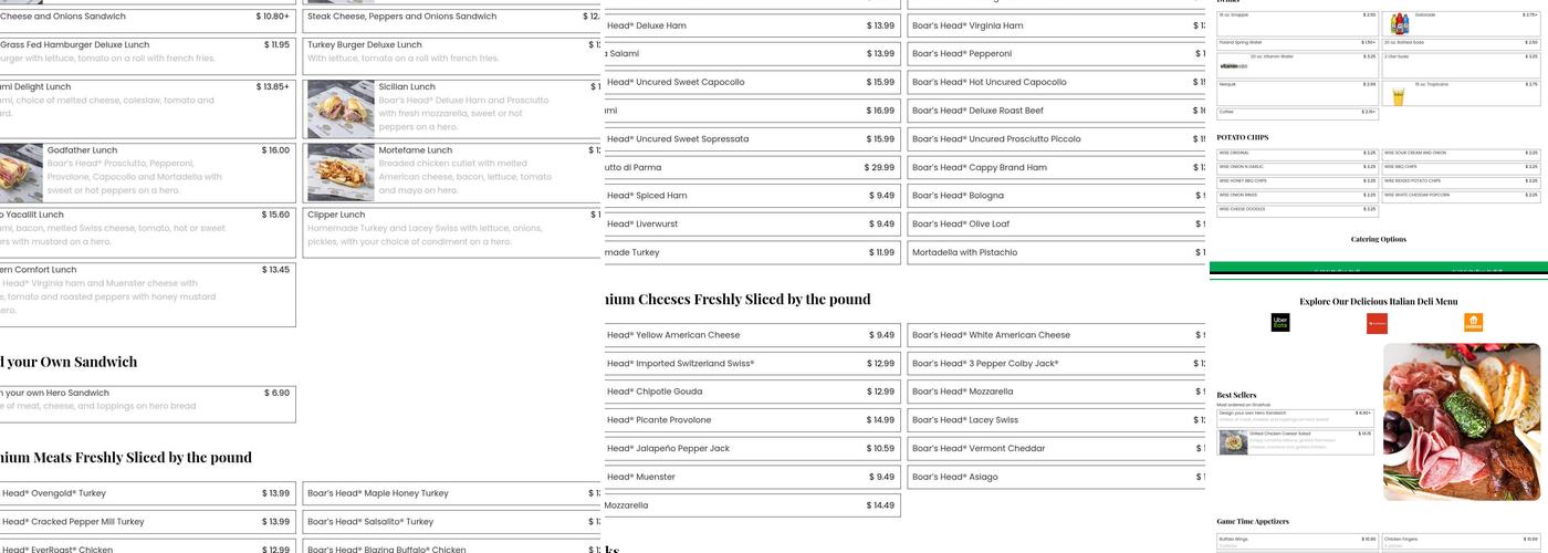 C & C Italian Deli 2 Menu