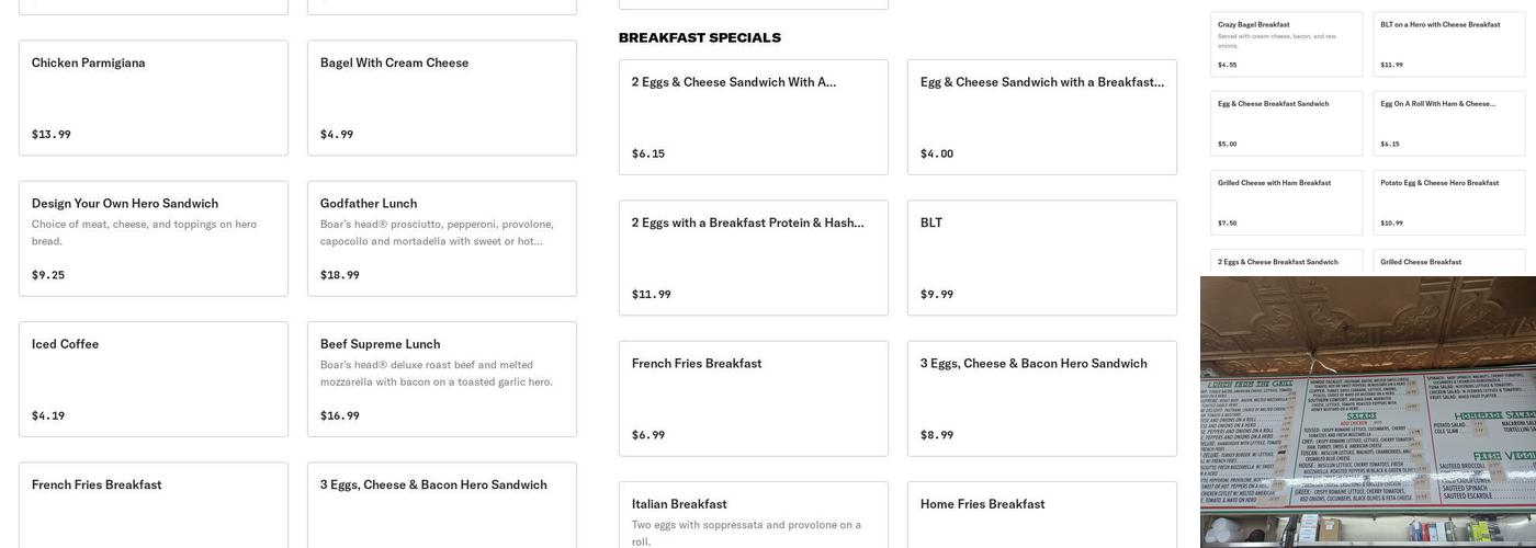C & C Italian Deli Menu