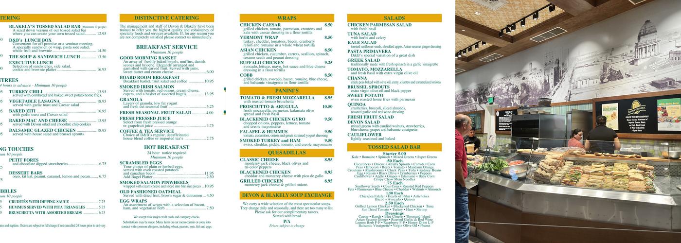 Devon & Blakely Menu