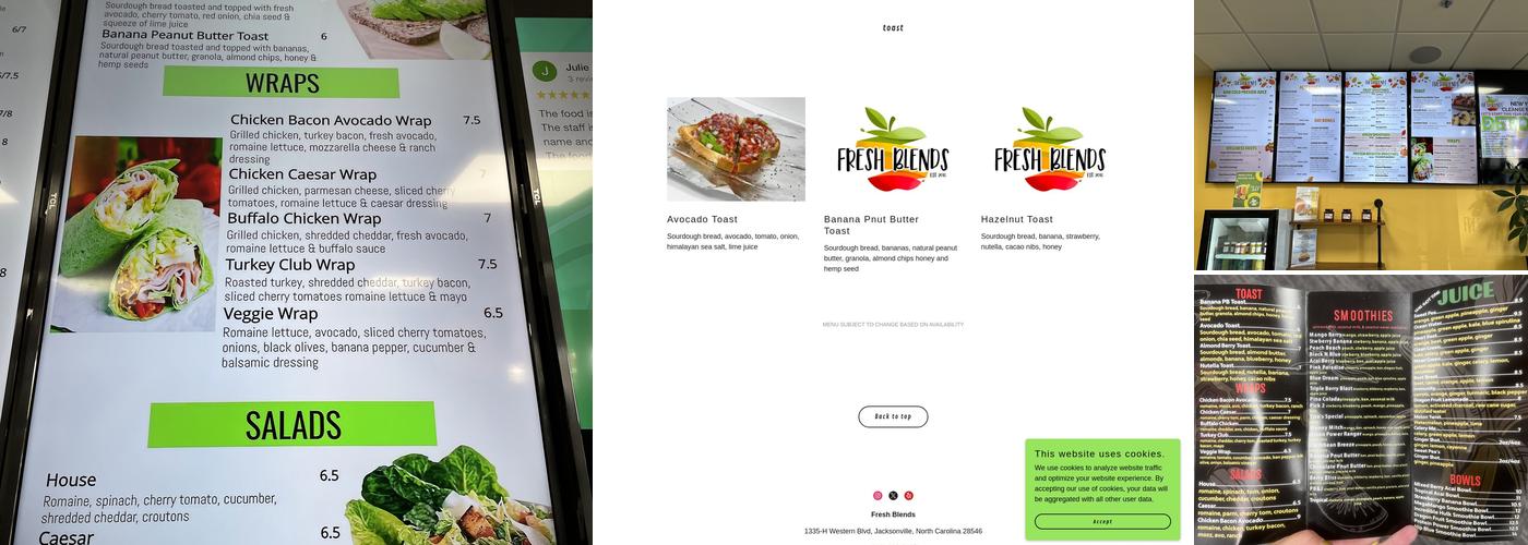 Fresh Blends Menu