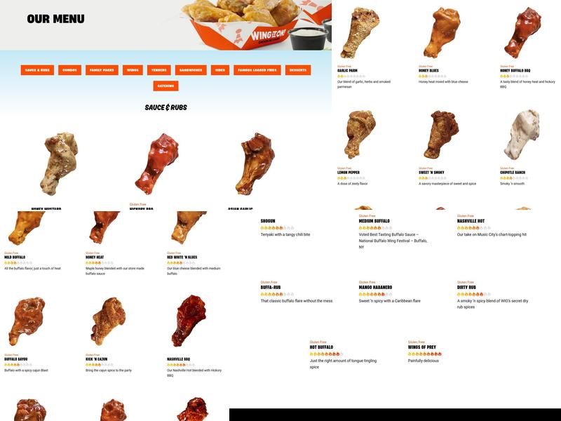 Wing It On! Menu