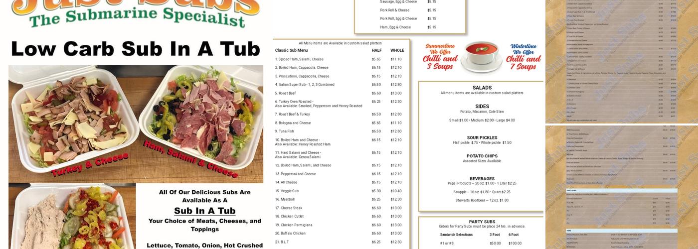 Just Subs Menu